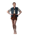 Crochet Sleeve Denim Jacket