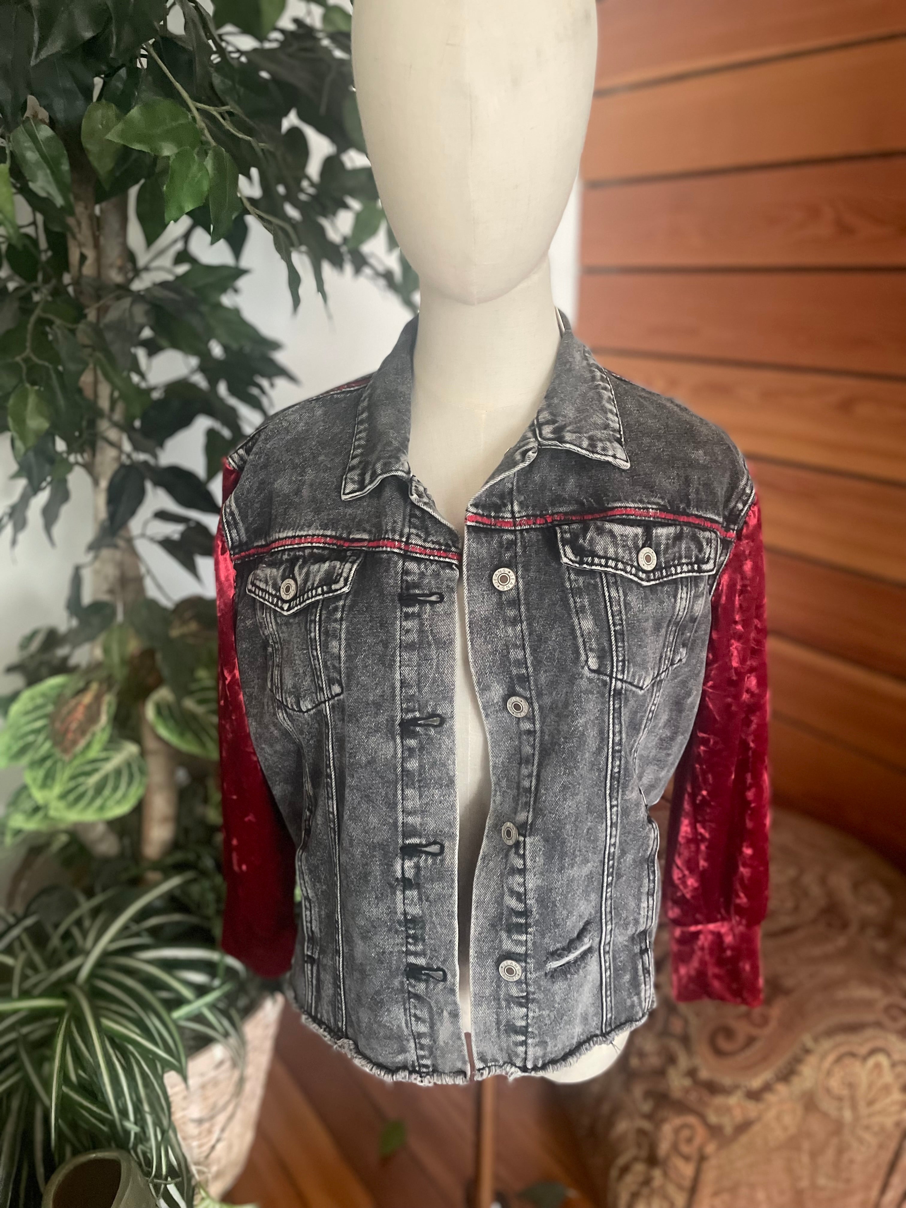 Red Velvet Jean Jacket
