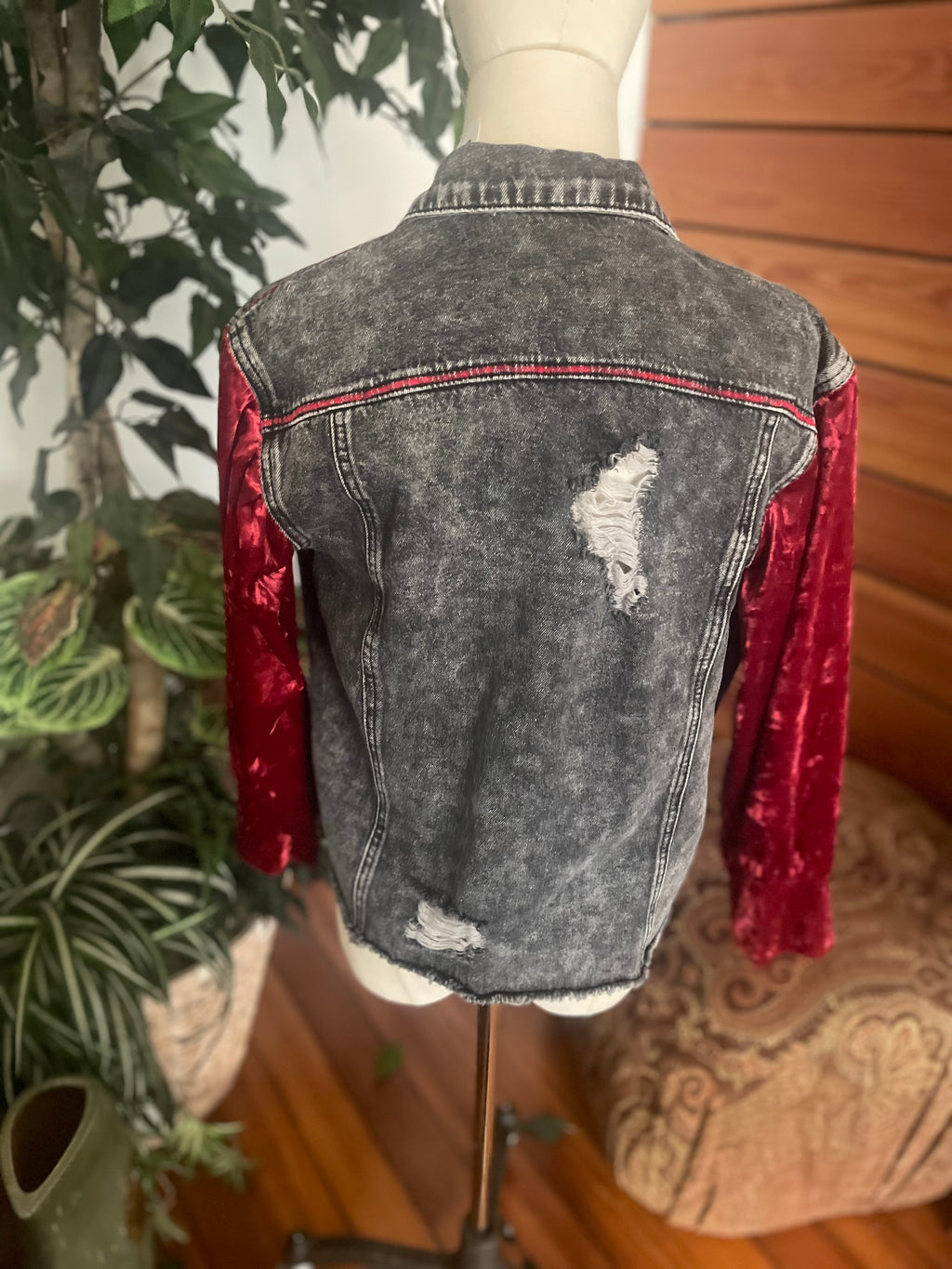 Red Velvet Jean Jacket