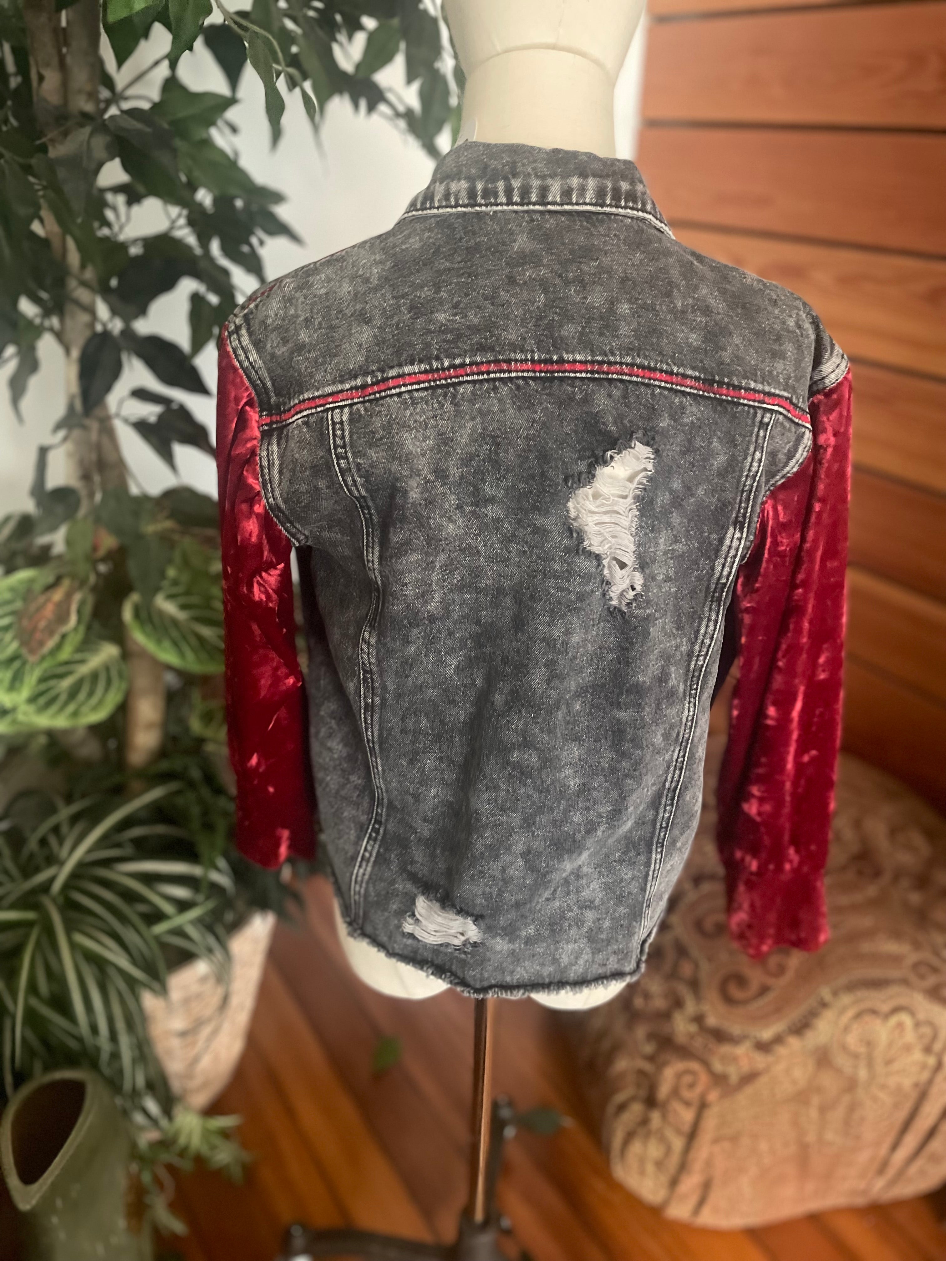 Red Velvet Jean Jacket