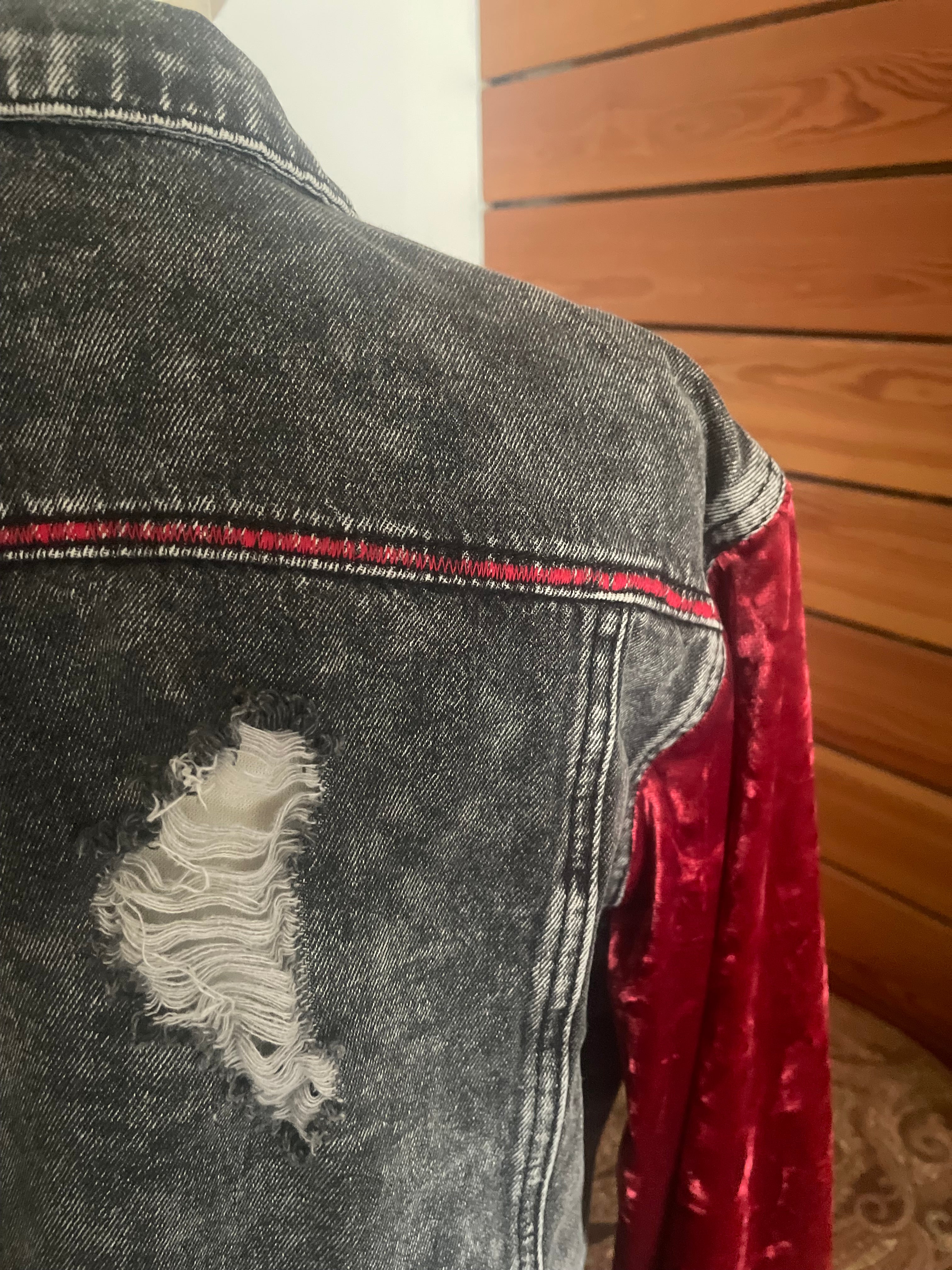 Red Velvet Jean Jacket